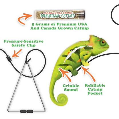 Meowijuana Jump 'n' Jamb Door Hanging Cat Toy | Chameleon | Refillable Interactive Catnip Toy | Promotes Play and Cat Health | Includes Potent Catnip Grown in North America - color: Chameleon