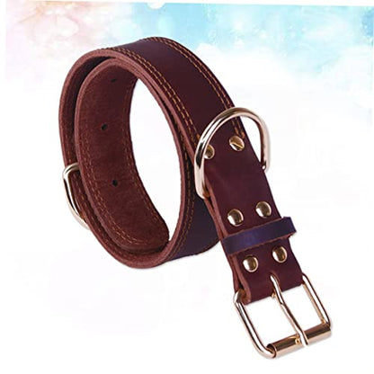 Happyyami Wide Dog Collar for Small Medium Large Dogs Genuine Grade Soft Padded Comfortable Pet Collar
