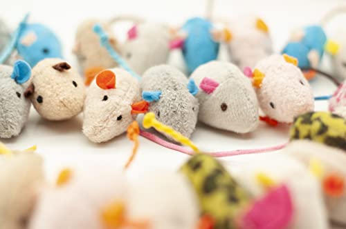 Fashion's Talk Mouse Cat Toys Soft Plush Catnip Mice Assorted Style Variety Pack 32 Count - size: 32-Pack Catnip Mice