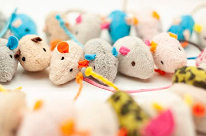 Fashion's Talk Mouse Cat Toys Soft Plush Catnip Mice Assorted Style Variety Pack 32 Count - size: 32-Pack Catnip Mice