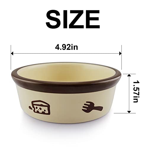 TTCAT Ceramic Cat Food Bowl,Cute Cartoon Pattern,Basic Bowl, Small Pet Feeding Dishes for Cat, Kitten, Small Dog, Dishwasher Safe… - color: Round bowl