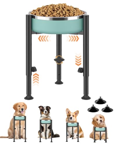 Adjustable Elevated Dog Bowls, Single Dog Food Bowl Stand, Wide 6-10”, 4 Heights Tall Raised Dogs Bowl Holder Water Feeder for Small Medium,Large Breed(3 Feet Normal, Stand Only) - color: 3feet-normal