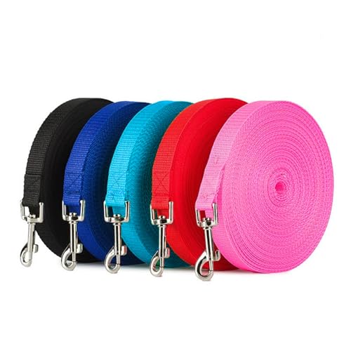 30 FT Nylon Dog Training Leash for Small Medium Large Dogs, Long Puppy Lead for Obedience Recall Training, Camping, Red - color: Red, size: 1 in x 30 Ft