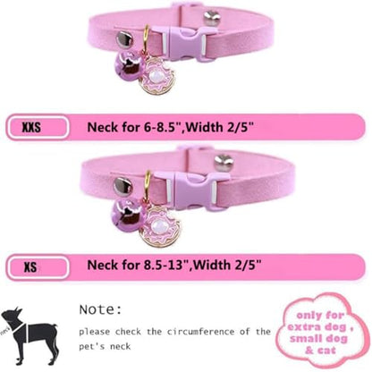 Purple XXS Dog Collar with Bell, Puppy Collar Girls Cute Cat Collars with Bells for XXS Xs Small Tiny Female Dogs Pet Kitten Animal - color: 05 Purple