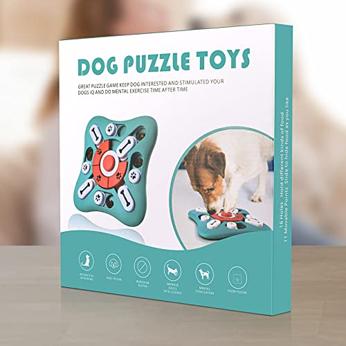 PETSTA Dog Puzzle Toys, Treat Dispensing Dog Enrichment Toys for IQ Training and Brain Stimulation, Interactive Mentally Stimulating Toys as Gifts for Puppies, Cats, Dogs - color: Green