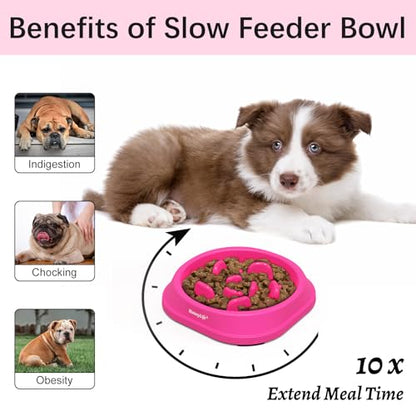 MateeyLife Small Slow Feeder Cat Bowls, Anti-Choking Puzzle Cat Food Bowls, Non Slip Interactive Dog Feeding Slow Down Eating, Bloat Stop Maze Dishes Dog Feeder for Small Breeds 1 Cup Purple - color: J-Purple, size: Small