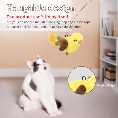 Cat Toys Flapping Birds with Catnip Bags, Rechargeable Chirping Interactive Cat Toy Kicker, Lifelike Birdie Tweets, Indoor Enrichment Moving Wings Cat Exercise Toys for All Breeds Kitten Dog(Oriole) - color: A1