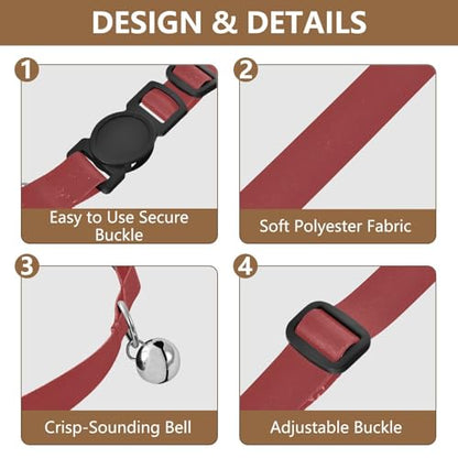 Titian Red Easy to Wear Dog Collar 2 Pack Cat Neck Collar - color: Titian Red