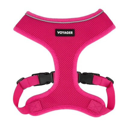 Voyager Aerolite Over The Head Dog Harness, No Pull Breathable Air Mesh Vest, Quick Dry with Reflective Stitching, Adjustable Escape Resistant Harness for Small Medium Large Dogs - Fuchsia, Large - color: Fuchsia, size: L