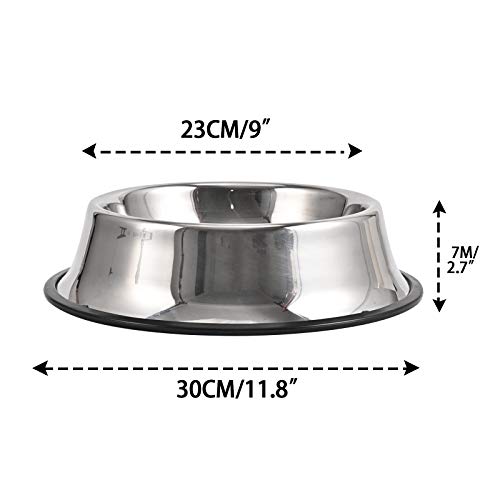 2Packs Stainless Steel Dog Bowl with Anti-Skid Rubber Base for Small/Medium/Large Pet, Perfect Dish, Pets Feeder Bowl and Water Bowl Perfect Choice for Dog Puppy Cat and Kitten (40oz) - size: 40oz