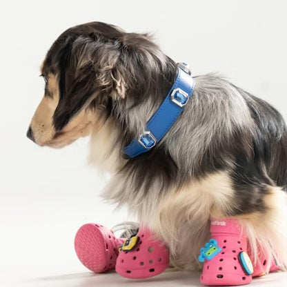 Luxury K9 Crystal Dog Collar -Waterproof Wear-Resistant Microfiber Leather with Hand-Set Rhinestone Gems, Durable Metal Buckle, Adjustable Bling Collar for Small Medium Large Dogs (Blue, L) - color: Blue, size: L(FIT,NECK:14.5"-18")