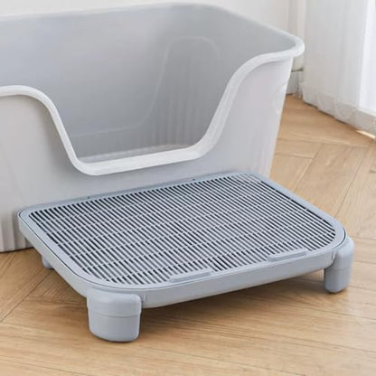 Greywaterproof Cat Mat, 19.69"X15.95"X3.54" Litter Box Mat, Easy Clean, Non-Slip, Urine-Proof Kitty Litter Catcher Mat - color: Grey, size: 3.54" High