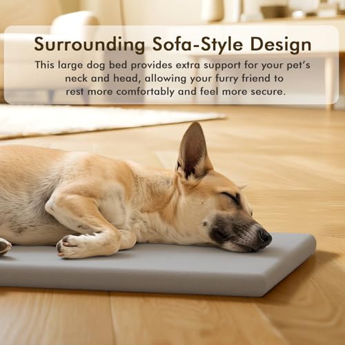 Orthopedic Dog Bed for Small Dogs,Couch Pet Bed Removable Washable Cover,Grey (M) - size: M
