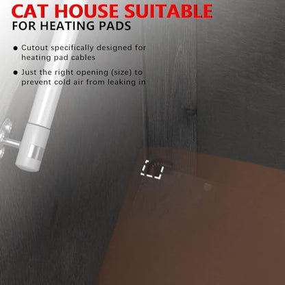 GDLF Outdoor Feral Cat House Heated Cat Shelter with 100% Insulated All-Round Foam Weatherproof for Multiple Felines 34.5"X21.5"x27.2" - style: Heated Feral Cat House