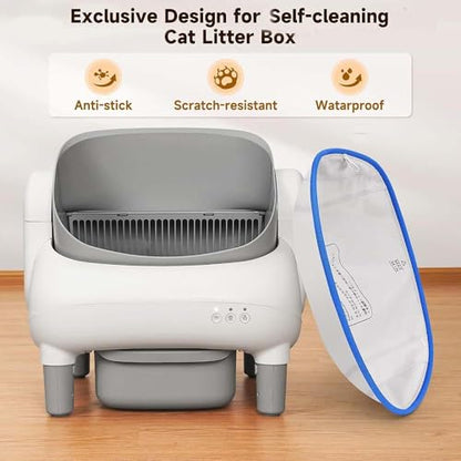 Open Top Self Cleaning Litter Box Waterproof Pad 2-Pack Leak-Proof Cat Litter Mat, Accessories for Automatic Litter Box, Replacement Liner Tray