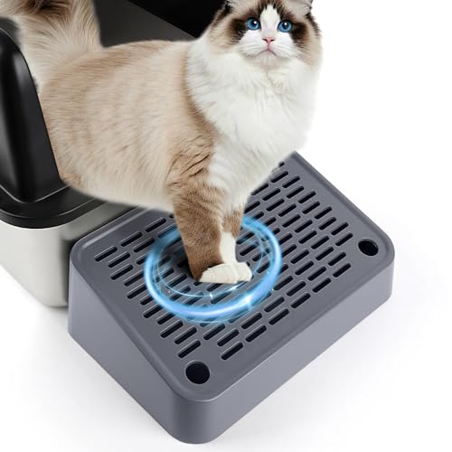 Cat Litter Box Ramp, Litter Box Step Mat with Filter Function, Cat Litter Catcher for Self-Cleaning Litter Boxes, Cats Pedal Stool Ideal for Kitten & Elderly Cats (Dark Grey) - color: Dark Grey