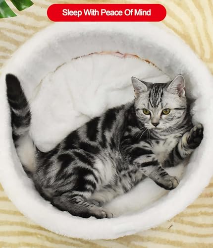 Noodle Cat Bed, Noodle Dog Bed, Keep Warm and Super Soft Creative Pet Nest for Indoor Cats,Removable Washable Cushion for Small Medium Large Dogs and Cats (Medium) - size: Medium