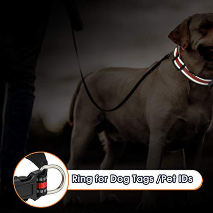Weewooday 3 Pieces Reflective Dog Collar Nylon Adjustable Quick Release Pet Collars for Dogs(Large) - size: Large