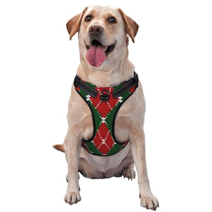 Rhombic Large Dog Harness Soft Padded Adjustable Dog Vest, Reflective Harness with Easy Control Handle - size: Large