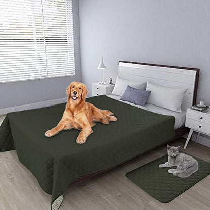 Easy-Going 100% Waterproof Dog Bed Cover, Non-Slip Pet Blanket for Furniture, Washable Couch Cover, Repleasement Sofa Cover (52X82 in,Dark Green) - color: Dark Green, size: 52x82 in