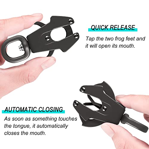 GEIT 2/4/5/6FT Dog Leash, Heavy Duty Rope Leashes, Reflective Nylon Pet Lead with Aluminum Quick Release/Locking Tactical Frog Clip for Small Medium and Large Dogs, Black, 1/2 inch - color: Black, size: 1/2'' x 2 FT (18~120 lbs.)