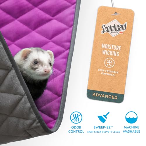 Paw Inspired Hanging Fleece Hammock for Ferrets, Rats, Chinchillas, Sugar Gliders, Small Pets | Hideout Toy for Guinea Pigs, Hamsters | Swivel Clips for Small Animal Cages (Gray/Pink) - color: Gray/Pink