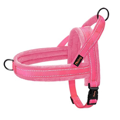Didog Soft Flannel Padded Dog Vest Harness, No Pull/Quick Fit Reflective Dog Strap Harness, Easy for Training Walking (XS:Chest 15-18", Pink) - color: Pink, size: XS:chest 15-18"