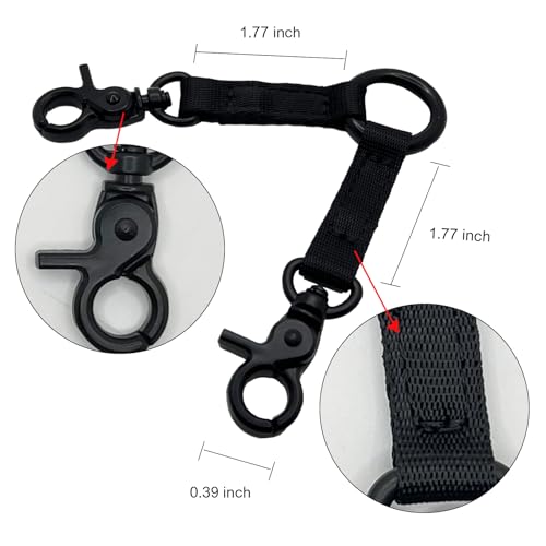 Double Headed Hook pet Safety Nylon 2 Way Coupler with Nickel Plated Swivel Clip