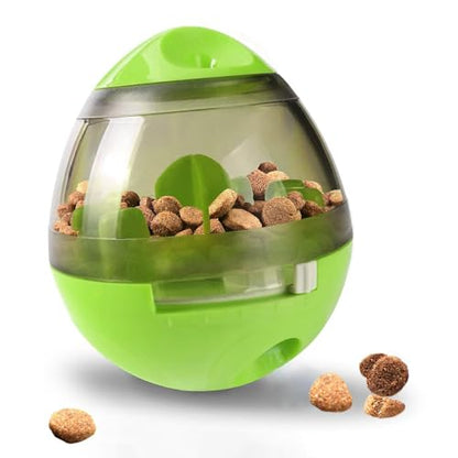 SunGrow Puppy, Small Dog Breeds, and Cat Treat Ball, Slow Pet Feeder, Boredom Buster, Adjustable Food Dispenser, Ends Naughty Chewing and Bloat, Encourages Exercise, Interactive Puzzle Feeder, 4.6” - color: Green