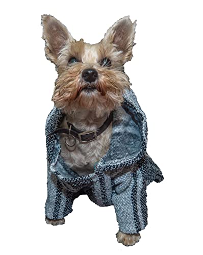 Mexican Dog Poncho Doggo Hoodie Baja Ponchos Blanket for Dogs Costume Pup Crew Pajamas Chihuahua Sweater Clothes from Small, Medium to Big Dog Made in Mexico with Recycled Fabric (6, Gray) - color: Gray, size: 6