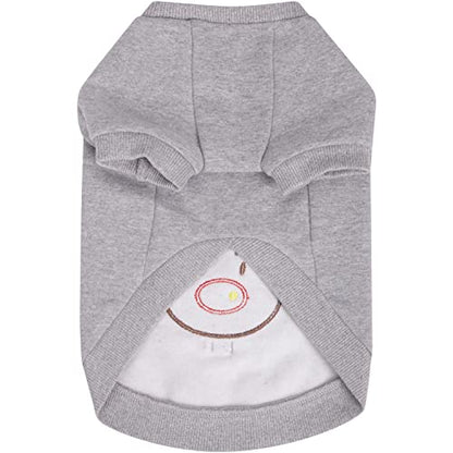 Blueberry Pet Soft & Comfy Ultimate All-Weather Christmas Reindeer French Terry Pullover Crewneck Dog Sweatshirt Jacket, Back Length 14", Pack of 1 Holiday Clothes for Dogs - color: Reindeer, size: 14 inch (Pack of 1)