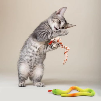 CiyvoLyeen 5 Pack Snake Cat Toys Catnip Toys for Indoor Cats Kitten Supplies Interactive Snakes Cat Toy Birthday Gift for Cat Lovers Dental Health Chew Toy - color: Snake - 5Pcs