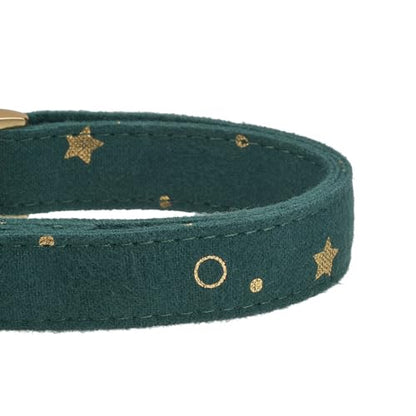 Cotton Fibric Dog Collar with High Grade Metal Buckle, for Medium Dogs(Dark Green,Medium:12-19") - color: DK Green, size: Medium