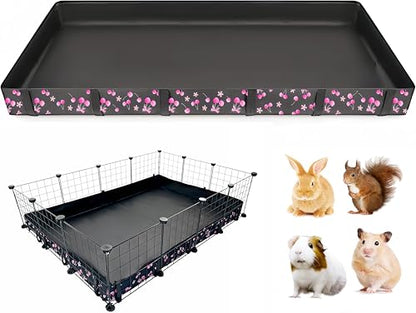 DZWLKJ Guinea Pig Cage Liner,Washable Tarp Bottom Base,Cherry Graphic,42"x56", Reusable for Rabbit, Chinchilla, Hedgehog, Ferret & Other Small Animals. - size: C&C 3x4(42x56 inches)