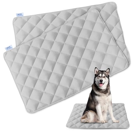 Magik & Kover Dog Crate Pad 2 Pack (36" x 23"), Soft Dog Crate Mat with Anti-Slip Bottom, Machine Washable Kennel Pad, Fits 36 Inch, Grey - size: 36 x 23 Inch