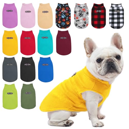 BEAUTYZOO Dog Fleece Vest Sweater Winter Jacket for Small and Medium Dogs with D-Ring Leash Cold Weather Coat Hoodie for XS S M Dogs Boy or Girls, Yellow XS - color: Yellow, size: X-Small