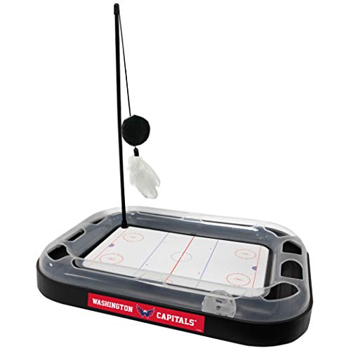 Pets First 5-in-1 NHL Washington Capitals Cat Scratcher Toy with Interactive Cat Ball Bell in Tracks - color: Washington Capitals