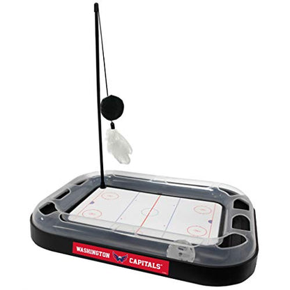Pets First 5-in-1 NHL Washington Capitals Cat Scratcher Toy with Interactive Cat Ball Bell in Tracks - color: Washington Capitals