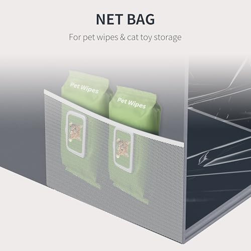 2PCS Cat Litter Box Enclosure Splash Guard, All-in-One Large Waterproof Gray Foldable Pet Litter Box Shield - color: Gray-2PC