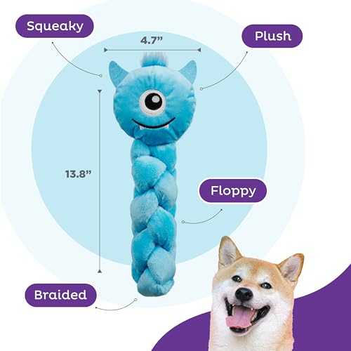 Outward Hound by Nina Ottosson Twistiez Interactive Plush Dog Treat Puzzle, Monster, Blue - color: Twistiez Monster
