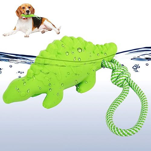 Dog Floating Toy, Dog Chew Toy for Aggressive Chewers, Pool Toy with Rope for Interactive Fetch & Play, Dog Beach Toy Set (Dinosaur) - style: Dinosaur