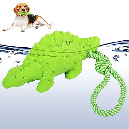 Dog Floating Toy, Dog Chew Toy for Aggressive Chewers, Pool Toy with Rope for Interactive Fetch & Play, Dog Beach Toy Set (Dinosaur) - style: Dinosaur