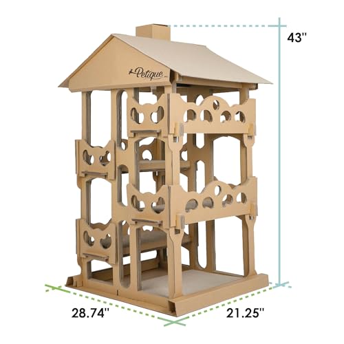 Petique Feline Chateau Cat House, Kraft, One Size (CH03010200) - style: Feline Chateau