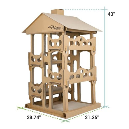 Petique Feline Chateau Cat House, Kraft, One Size (CH03010200) - style: Feline Chateau