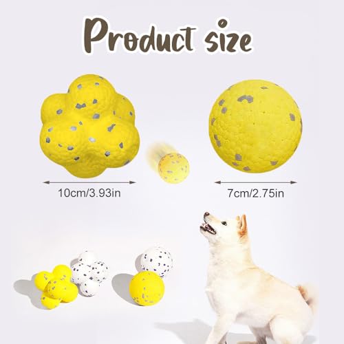 Mellow Dog Calming Balls, Indestructible Tennis Balls for Aggressive Chewers, Interactive Dog Toys (Yellow)