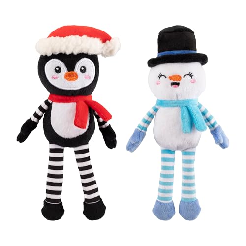Fringe Studio Pet Toy, Ultimate CHILLERS Plush Dog Toy 2 Piece Set, Penguin & Snowman, PetShop Collection (312066) - color: Chillers