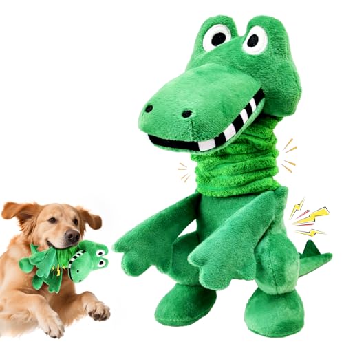 Fuufome Large Squeaky Dog Toys:Plush Tug of War Dog Toys with Crinkle-Interective Chew Toys for Small,Medium,and Large Breeds- Puppy Toys Keep Them Busy&Dental Exercise - color: dark green