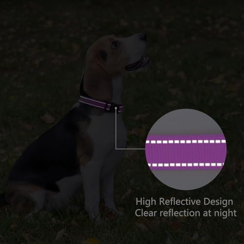Reflective Dog Collar Padded with Soft Neoprene Breathable Quick Release Basic Dog Collars for Puppy Small Dogs Dark Magenta - color: Dark Magenta, size: XS:width 5/8"neck 8-10.5"