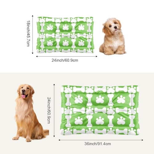 Cozy Dog Bed with Anti-Slip Bottom, Dogs Bones Paw Prints Puppy Supplies Kennel Pads for Crates Chew Proof Dog Bed for Crate Ultra Soft Puppy Mat Indoor& Outdoor Sofa Cars Washable 36 × 24 inch - size: 36 × 24 inch