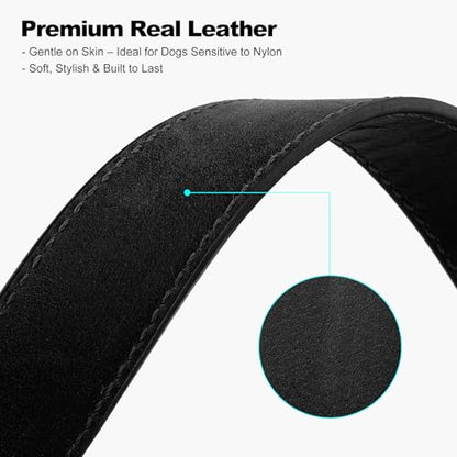 Plutus Pet Genuine Leather Dog Collar – Adjustable Pet Collar with Quick Release Metal Buckle, Soft Real Leather for Small Medium Large Dogs, Heavy Duty & Skin-Friendly (Black, XS) - color: Black, size: XS